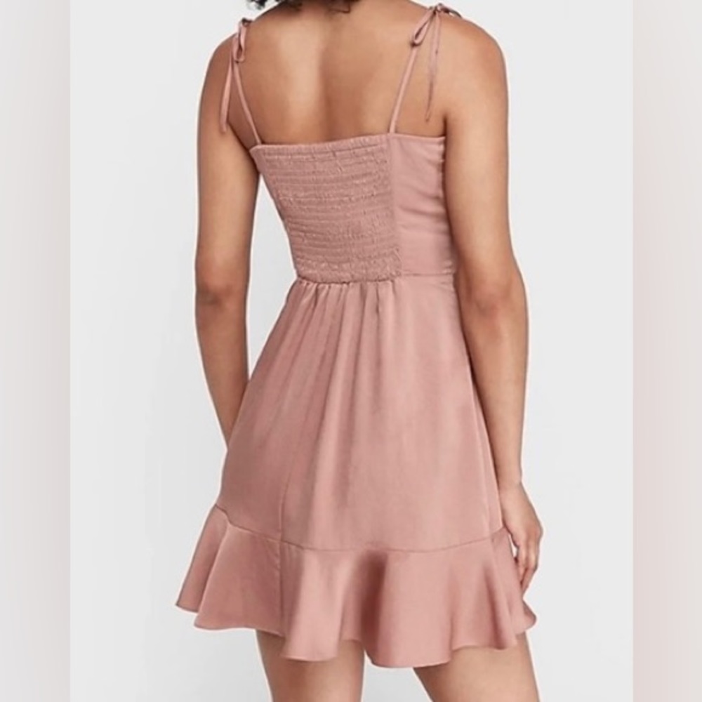 Express Tie Shoulder & Ruffle Hem Dress - Picture 2 of 5